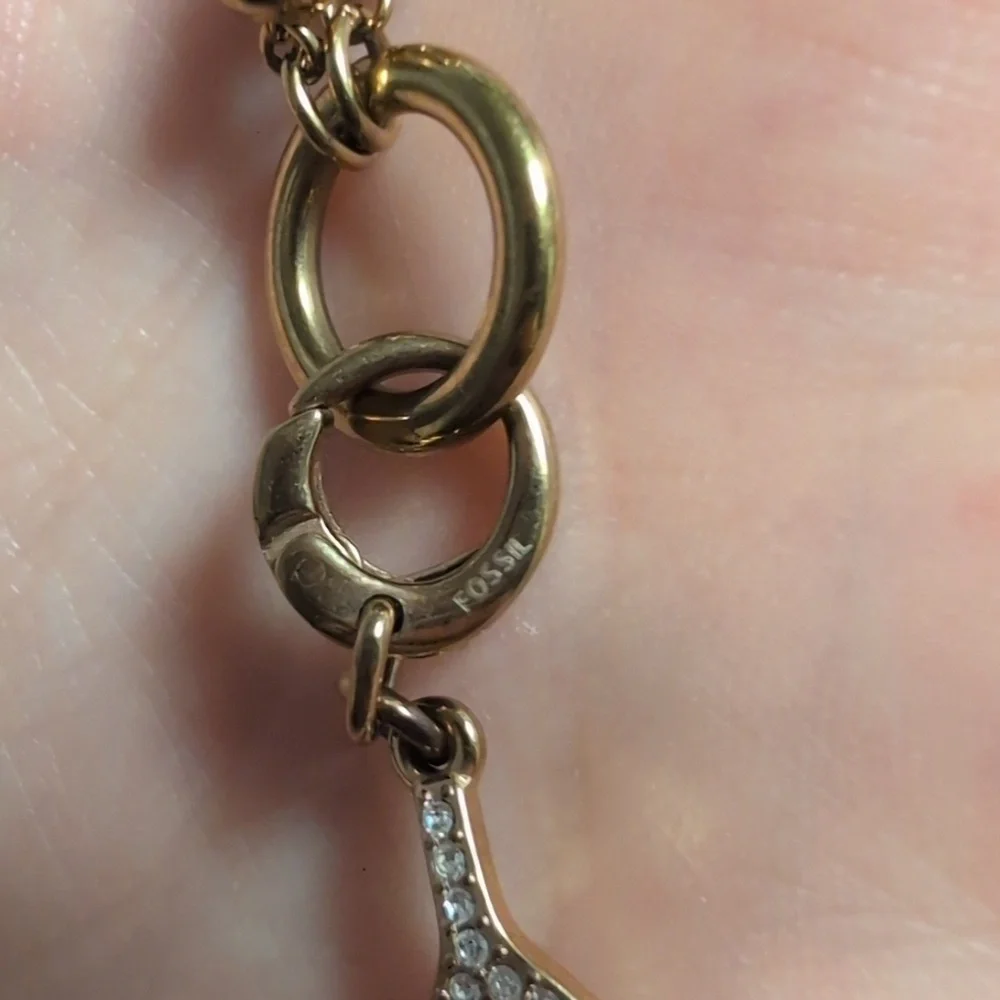 FOSSIL Gold Bead Charm Bracelet, Authentic - Picture 4 of 6